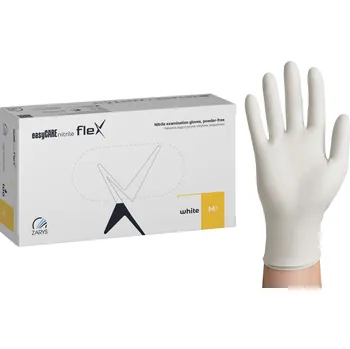 Vyšetřovací rukavice ZARYS lnternational Group easyCARE flex, nitrilové rukavice, bez pudru, bílé, 100 ks Velikost: XL