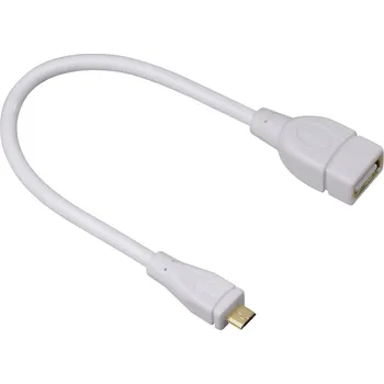 Datový kabel Hama USB 2.0 kabel micro B - A m/ž, 0,15 m, USB A / Micro-USB B, bílý