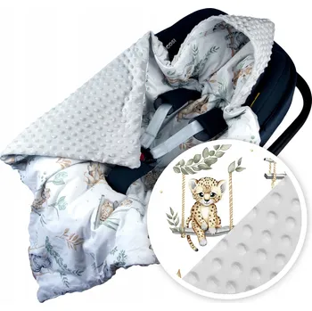 Dětská deka Deka do autosedačky vícebarevná s kapucí oboustranná MINKY 80x80 cm