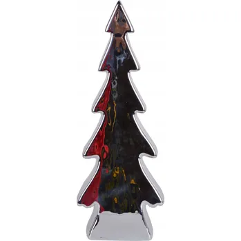 Obraz Vánoční keramický stromeček velký stříbrný 36 cm