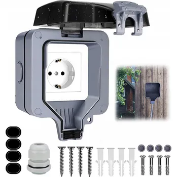 Elektrická zásuvka VENKOVNÍ VODOTĚSNÁ ZÁSUVKA IP66 ZAHRADNÍ S KONTROLKOU 16A