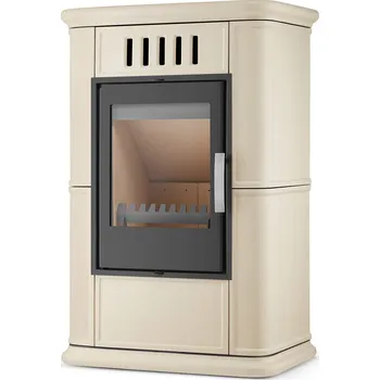 Krbová kamna 2energy Krbová kamna OLBIA s přívodem vzduchu, 7,5 kW | cappuccino