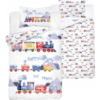 Povlečení Dětské povlečení 2dílné 135x100 Vláček roztomilých zvířátek Detexpol 5507 A