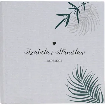 Fotoalbum Šedé album na svatební fotografie s 20 vlepovacími kartami, personalizovaný svatba potisk