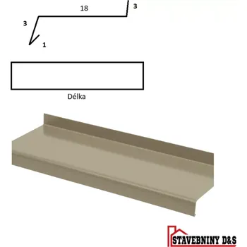Parapet parapet rš: 250mm délka 3m (okapnice RAL nebo jiné)
