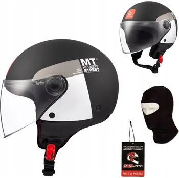 Helma na motorku Motocyklová přilba MT STREET S INBOARD MATNÁ ČERNÁ/ŠEDÁ černá šedá DÁRKY ZDARMA
