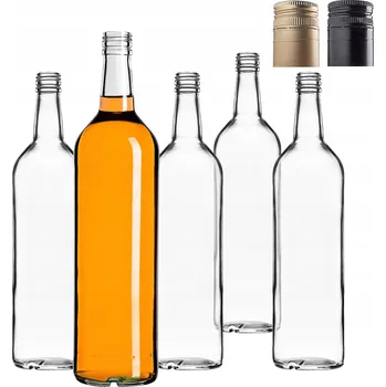 Láhev SKLENĚNÉ LÁHVE LIHOVINY 1L 1000 ml LÁHEV NA LIKÉRY A VODKU ŠROUBOVACÍ UZÁVĚR 20 ks