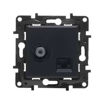 Elektrická zásuvka Anténní a internetová zásuvka nástěnná Legrand černá