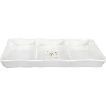 Porcelánová degustační miska Zlatá Koleda 2025, 3 sekce, 21 x 9 cm