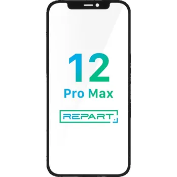 Pouzdro na mobilní telefon Apple iPhone 12 Pro Max Glass with Bezel and OCA Glue - 10 PCS - Black