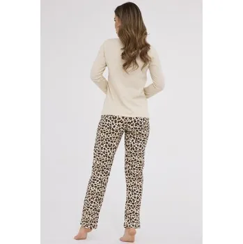 Dámské oblečení Dámské pyžamo Cornette 655/439 - bavlna Béžová M