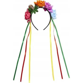 Čelenka ČELENKA DEN MRTVÝCH S RŮŽEMI A LEBKOU