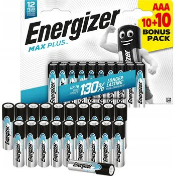 Článková baterie 20x baterie ENERGIZER Max Plus LR03 AAA R3 EP92 1,5V