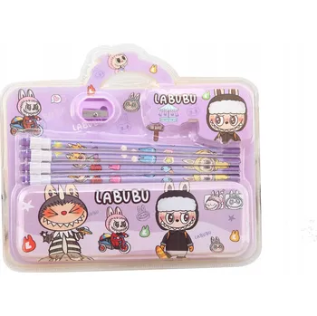 Penál Sada Labubu – školní dárek, obsahující penál, tužky a ořezávátko
