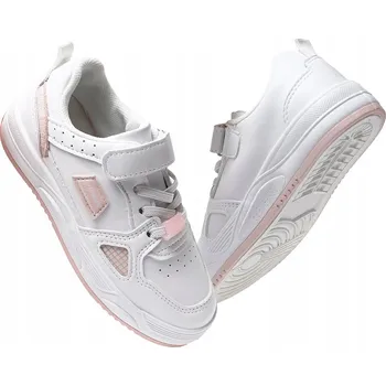 Dívčí obuv Sportovní boty tenisky na suchý zip bílé růžové ekokůže Apawwa 30