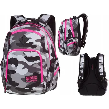Sportovní batoh Vícekomorový Školní batoh CoolPack v odstínech šedé a stříbrné, růžový, 29 l
