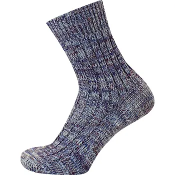 Dámské ponožky KNITVA Dámské silné ponožky s vlnou KAMILA melír tmavý 39