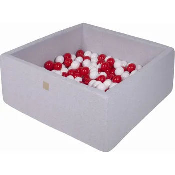 Suchý bazén Čtvercový Suchý Bazén s 200 míčky 90x90x40cm Světle Šedý Cotton