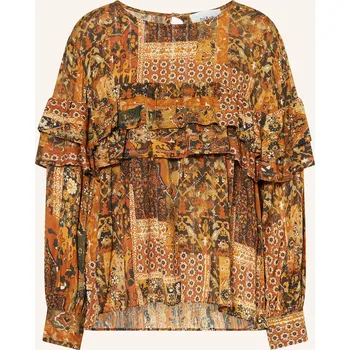 Ba&Sh Dámská Halenka Pixie S Třpytivou Přízí A Volánky, tmavě...