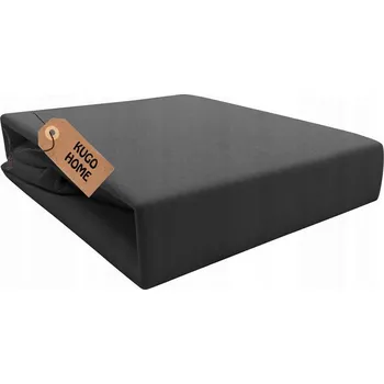 Prostěradlo PROSTĚRADLO JERSEY S GUMOU 200x220 cm BAVLNA BARVA TMAVĚ ŠEDÁ KUGO HOME