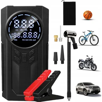 Startovací zdroj Startér Pumpička do auta 2v1 Powerbanka Svítilna 6000 mAh