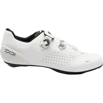 Pánské cyklistické tretry Tretry SIDI Genius X White - 43 (Silniční tretry pro náročné jezdce, kteří chtějí spojení pohodlí a precizní kontroly při každé jízdě. Lehký karbonový kompozitní skelet, mikrovláknový svršek a dvojité utahování NUUN dials zaručují efektivní přenos síly a 