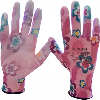 Pracovní rukavice Rukavice M-Glove FLOWER R9 VIOLET velikost 9 - M 1 pár