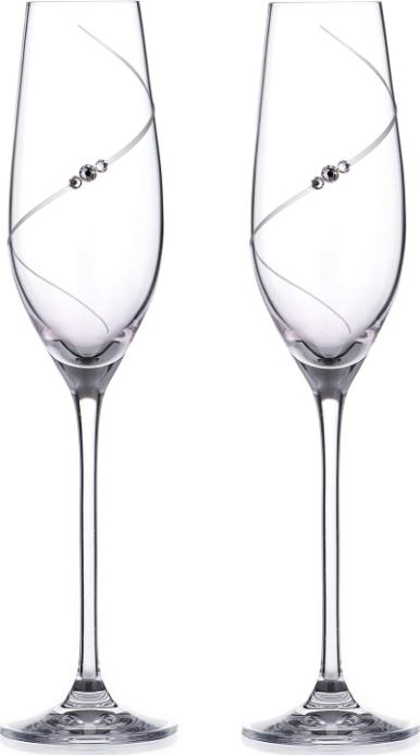 Diamante sklenice na šampaňské Silhouette City s kamínky Swarovski 210 ml 2KS