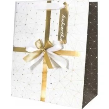 Dárková taška Dárková taška KVĚTINY STŘÍBRNÁ 26x32cm