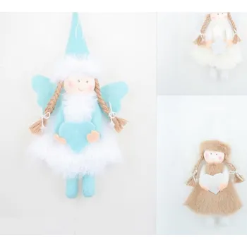 Vánoční dekorace Anděl závěs plyšový 160 mm mix barev