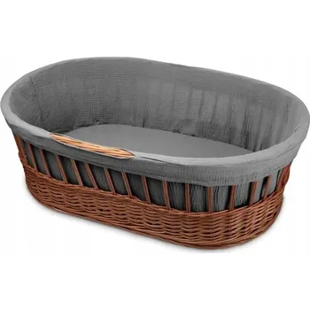 košík pro miminko Hi Little One Mojžíšův koš z vrbového proutí, vysoký, se stojanem + vložka (liner) + matrace