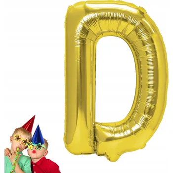 Balónek Fóliový balónek zlaté písmeno D 40 cm pro vytvoření nápisu narozeniny oslava