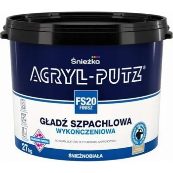 barva na zeď Hladká sádrová stěrka Śnieżka Acryl-Putz Finish bílá 27 kg