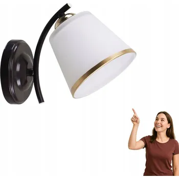 Nástěnné svítidlo Greco Nástěnná lampa Černo-Zlatá 1X40 E27 Bílé stínidlo