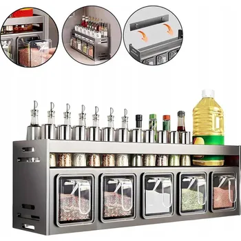 Úložný box ORGANIZÉR NA KOŘENÍ + 5 dóz na koření