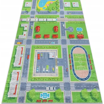 Koberec Koberec pro děti s motivem města, ulic a uliček, protiskluzový, 160x220 cm