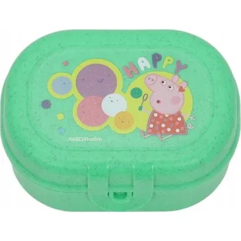 Svačinový box KRABIČKA SVAČINOVÝ BOX ZELENÉ PAPRAČÁTKO prasátko Pepa 9,6x7x5,2 CM