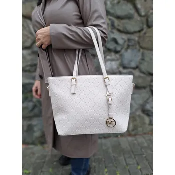 Kabelka Velká koženková kabelka béžová