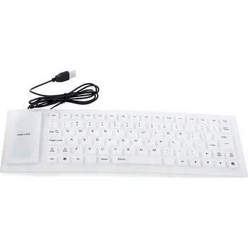 Klávesnice SILIKONOVÁ KLÁVESNICE USB TICHÁ VODĚODOLNÁ FLEXIBILNÍ PRO PC