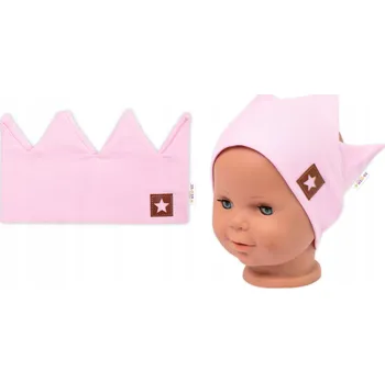 Čelenka Dvouvrstvá čelenka, Hand Made, bavlna, Korunka STAR - sv. růžová, 80/98