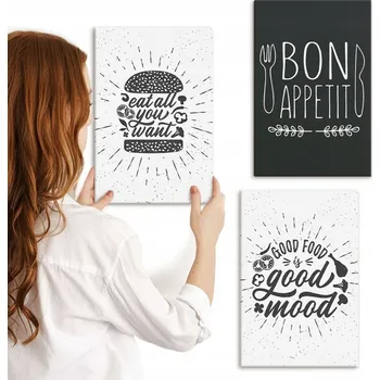 Obraz Sada obrazů na zeď Galerie Grafika jídlo kulinářská hesla 3x 20x30 cm