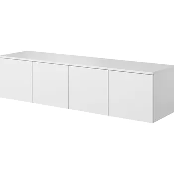 Televizní stolek Bílá závěsná skříňka pod TV RTV 150x38x37 otevíraná dotykem ASGARD