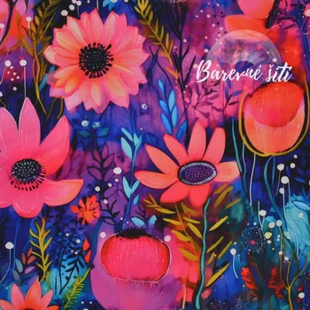 Zimní softshell Čarokrásné květy (E) (Zimní softshell potištěný)