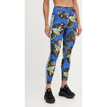 Dámské legíny Tréninkové legíny adidas Performance x Farm Rio dámské, modrá barva, JL8628 55X, vel. L