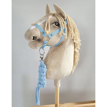 Hobby horsing Sada Super Hobby Horse ohlávka A3 + vodítko z modré šňůry