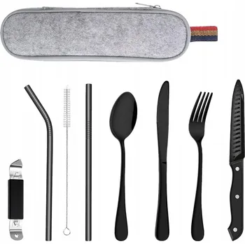 Příbor TURISTICKÉ PŘÍBORY NEZBYTNÁ NŮŽ VIDLIČKA OCELOVÁ LŽÍCE 9DÍLNÁ