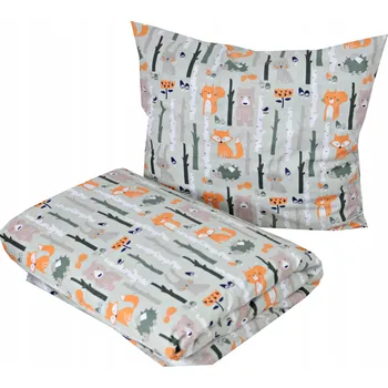 Povlečení POVLEČENÍ 140x200 POLŠTÁŘ POVLAKY BAVLNA POLŠTÁŘE ORANŽOVÉ LIŠKY