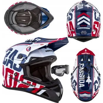 Helma na motorku CASSIDA MOTOCYKLOVÁ PŘILBA CROSS SONIC S BRÝLEMI L