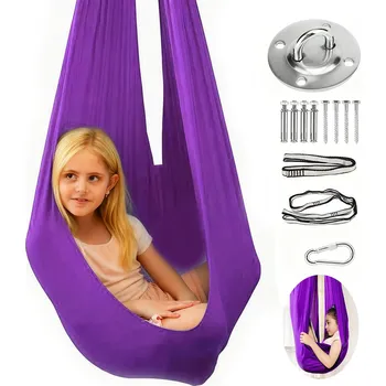 Dětská houpačka SENZORICKÁ TERAPEUTICKÁ HOUPAČKA PRO DĚTI HAMAKA NOSNOST 90KG 280X150CM