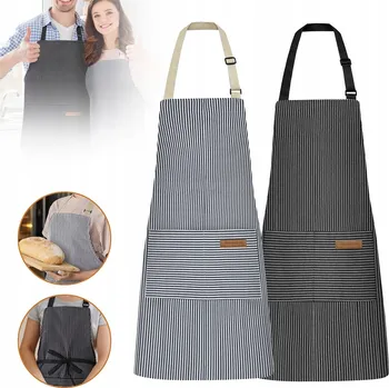 Kuchyňská zástěra SADA 2x KUSŮ KUCHYŇSKÁ ZÁSTĚRA ČERNÁ GASTRONOMIE + Kapsa